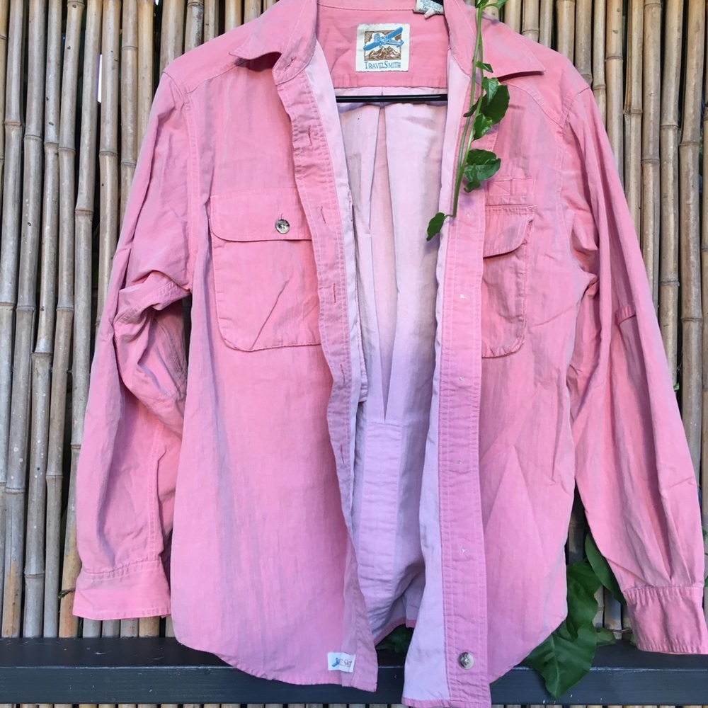 Retro Pink Button Down - Picture 2 of 5